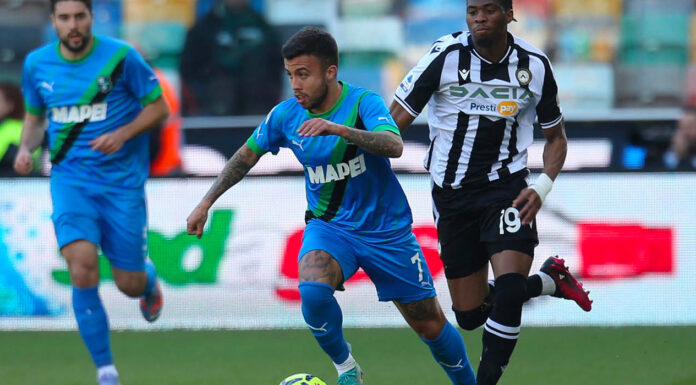 SASSUOLO CALCIO, 2-2 A UDINE: PAREGGIO PREZIOSO PER I NEROVERDI