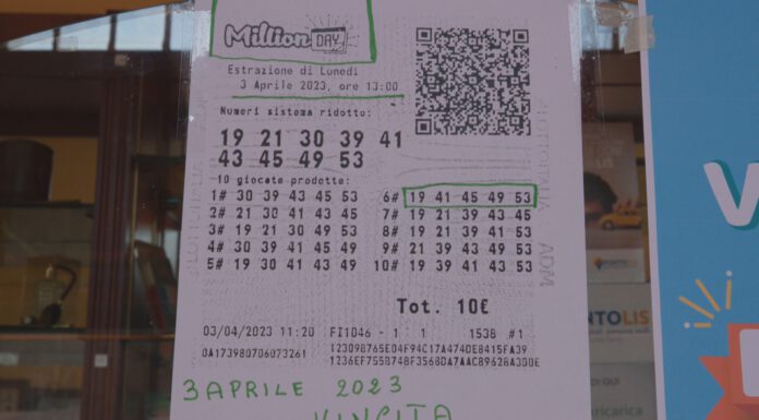 CINQUINA FORTUNATA, A CASINALBO UN MILIONE DI EURO PER UNA GIOCATA DA 10