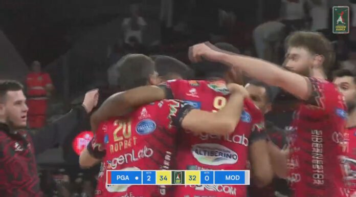 MODENA VOLLEY, A PERUGIA TERZA SCONFITTA CONSECUTIVA PER I GIALLOBLU’