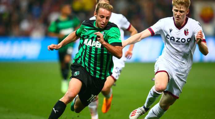 PAREGGIO DEL SASSUOLO NEL DERBY: MAGIA DI BERARDI, MA IL BOLOGNA RISPONDE