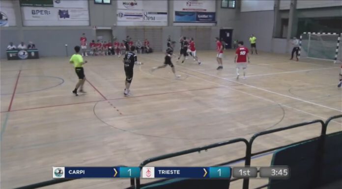 PALLAMANO CARPI, CONTRO TRIESTE LA PRIMA VITTORIA 32-26
