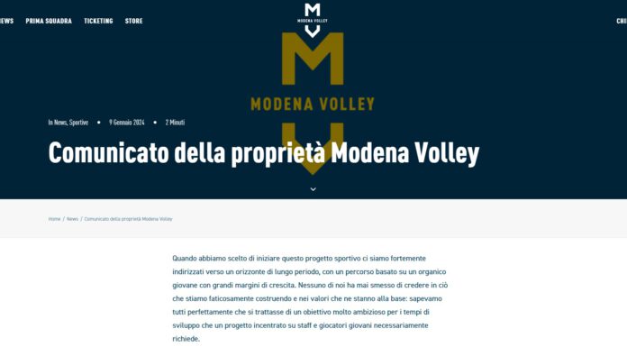 AVANTI CON PETRELLA, IL COACH RIMANE SULLA PANCHINA DEL MODENA VOLLEY DOPO I 4 KO