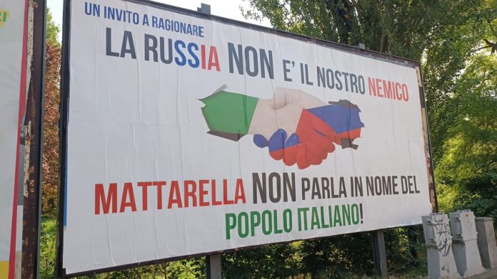 manifesti filorussi contro mattarella