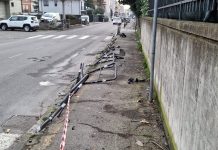 INCIDENTE IN VIA PASCOLI, DANNEGGIATA LA PISTA CICLABILE