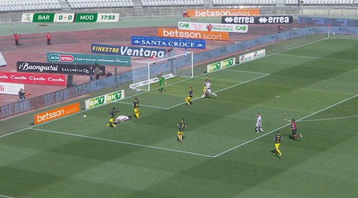 MODENA CALCIO, TRE GOL SUBITI A BARI, UNA DIFESA DA RISISTEMARE